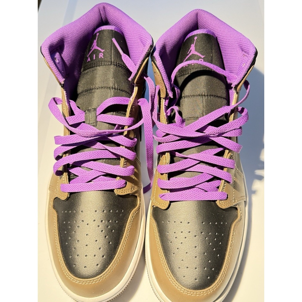 Jordan Air Jordan 1 Mid Mens 13 Palomino Wild Berry Brown Purple DQ8426-215